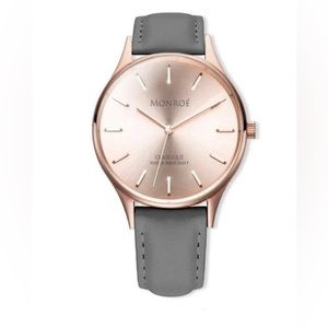 Monroe Classique Sunburst Solerose I Watch Rose Gold Face I Gray Band